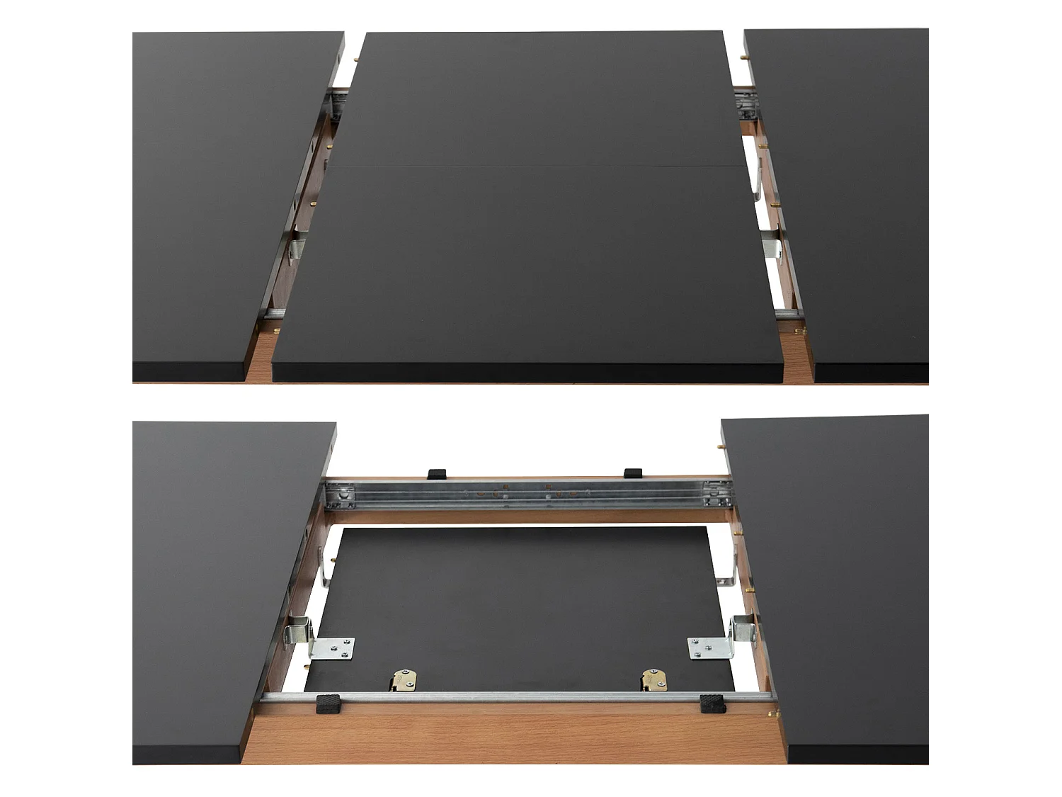 Ensemble table extensible 120/160cm HELGA et 4 chaises NORA noir - HAPPY GARDEN