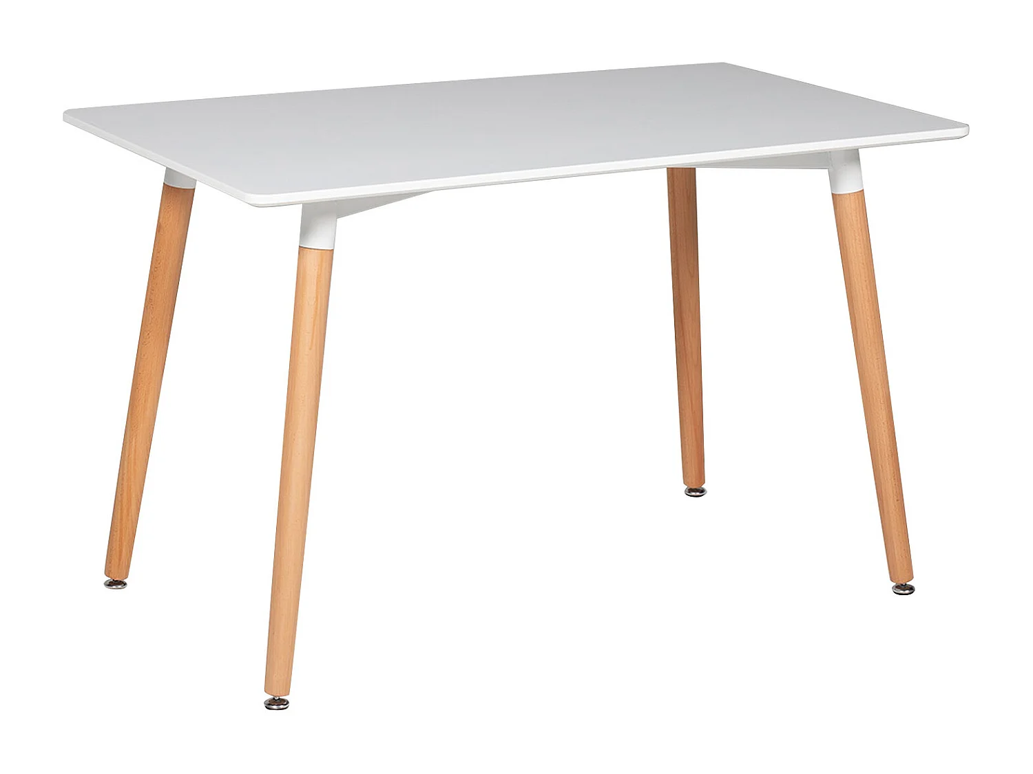 PIA rechthoekige tafel 120cm en 4 NORA stoelen wit