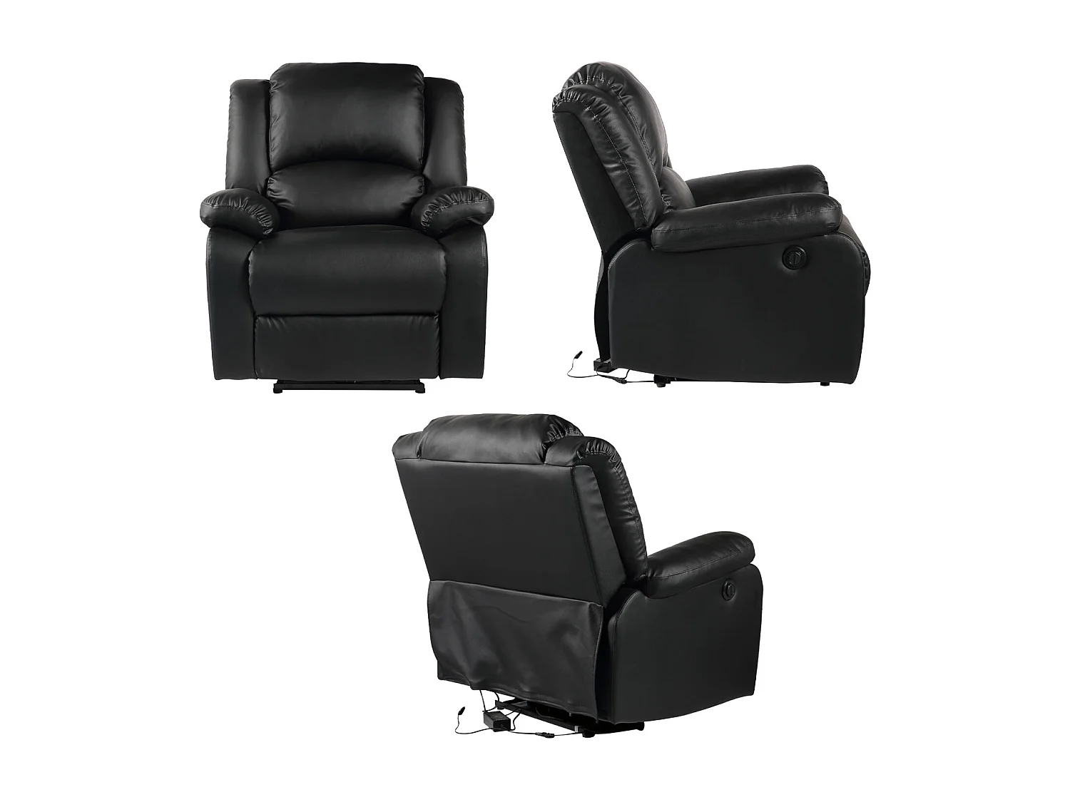 Fauteuil électrique inclinable CLOUD noir - HAPPY GARDEN