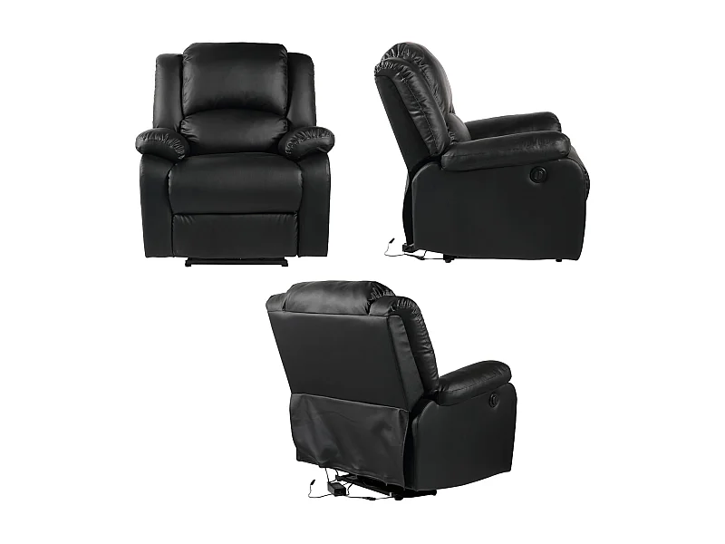 Fauteuil électrique inclinable CLOUD noir - HAPPY GARDEN