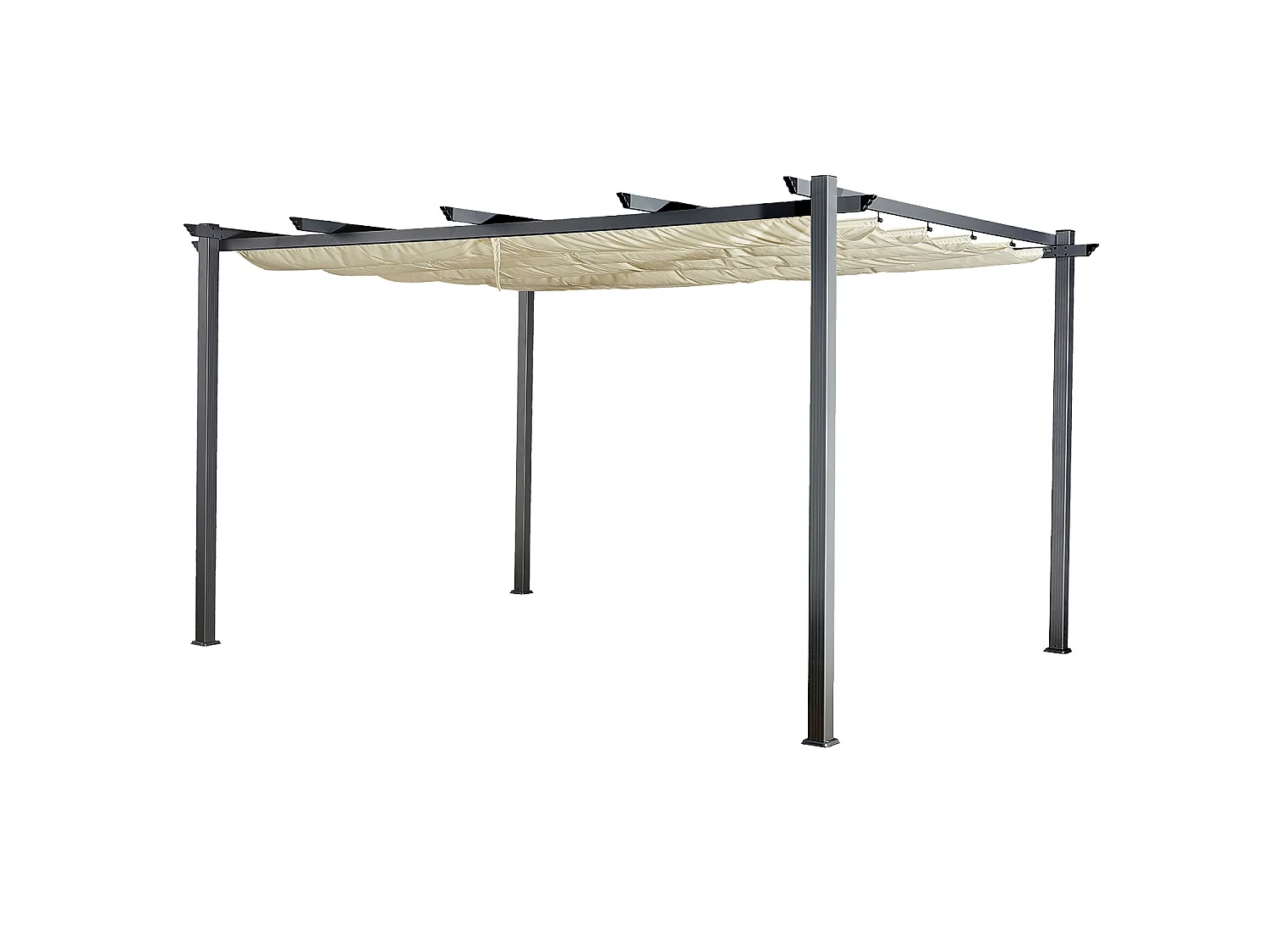 Freistehende Pergola 3 × 4m CASSIS beige - Aluminiumstruktur