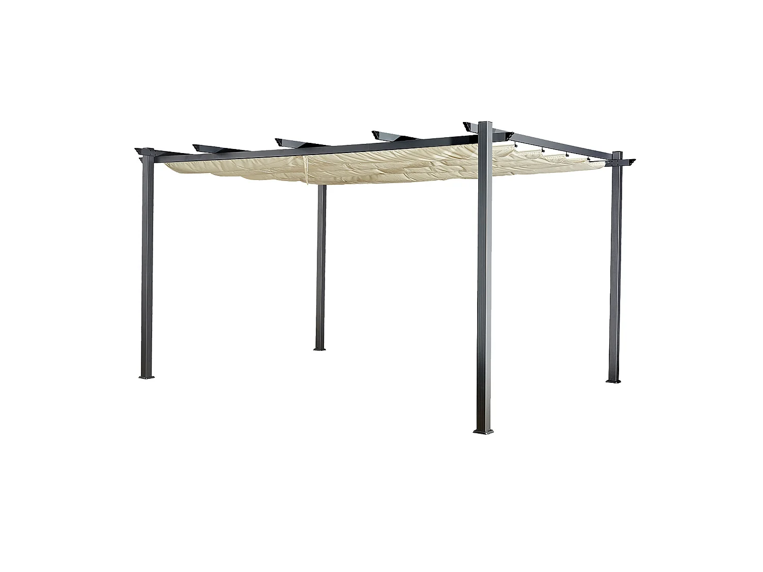 Pergola autoportante 3 × 4m CASSIS beige - structure aluminium - HAPPY GARDEN