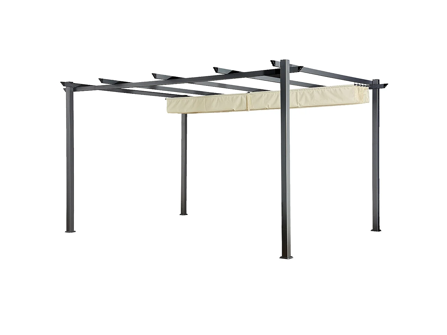 Vrijstaande pergola 3 × 4m CASSIS beige - aluminium structuur