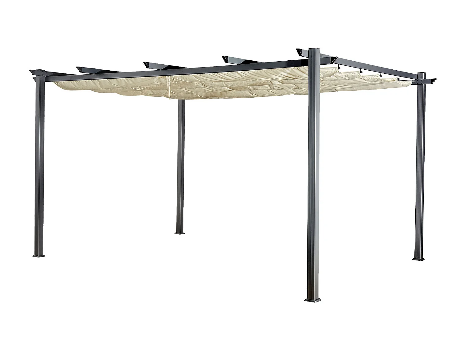 Pergola autoportante 3 × 4m CASSIS beige - structure aluminium - HAPPY GARDEN