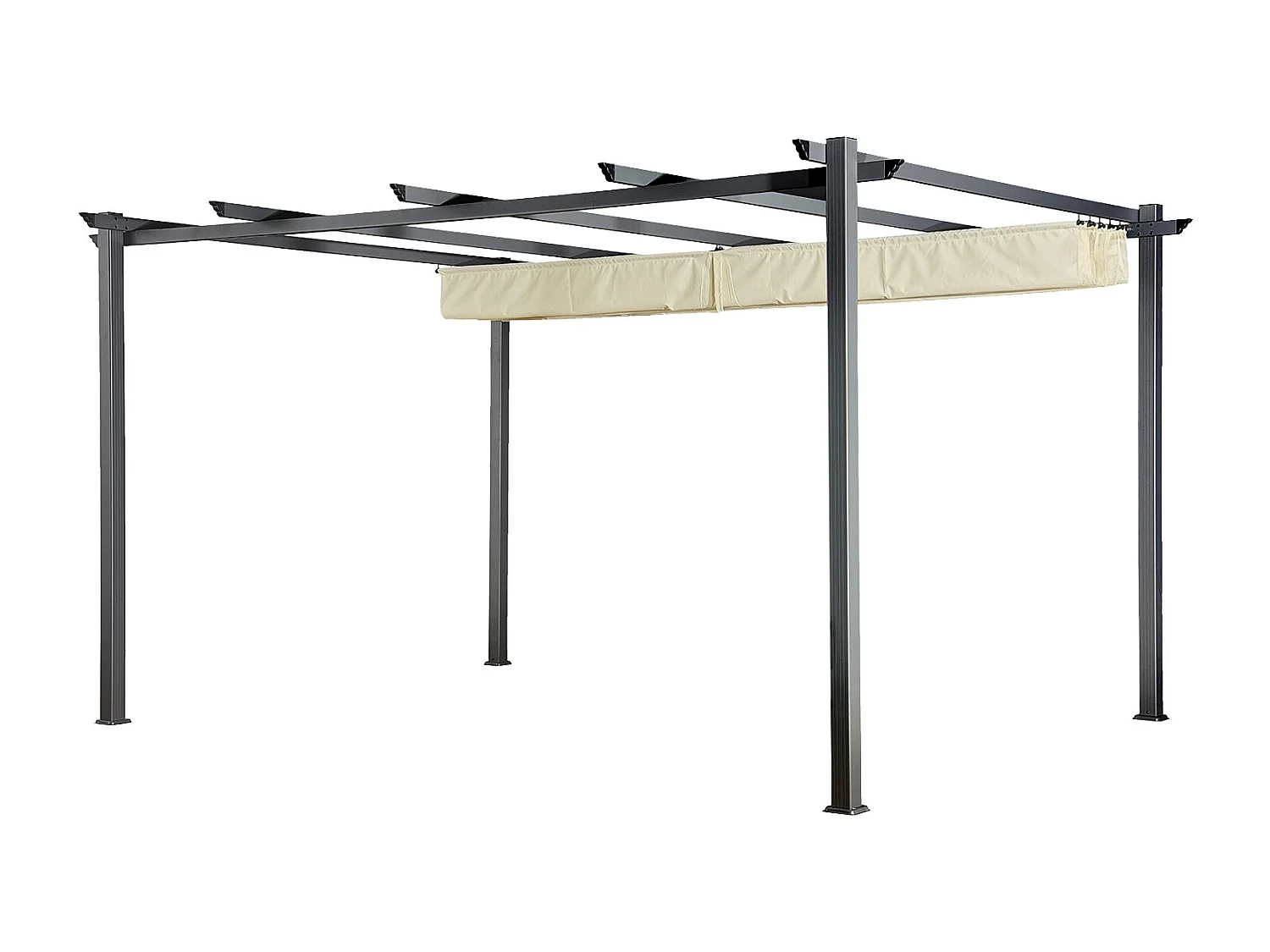 Pergola autoportante 3 × 4m CASSIS beige - structure aluminium - HAPPY GARDEN