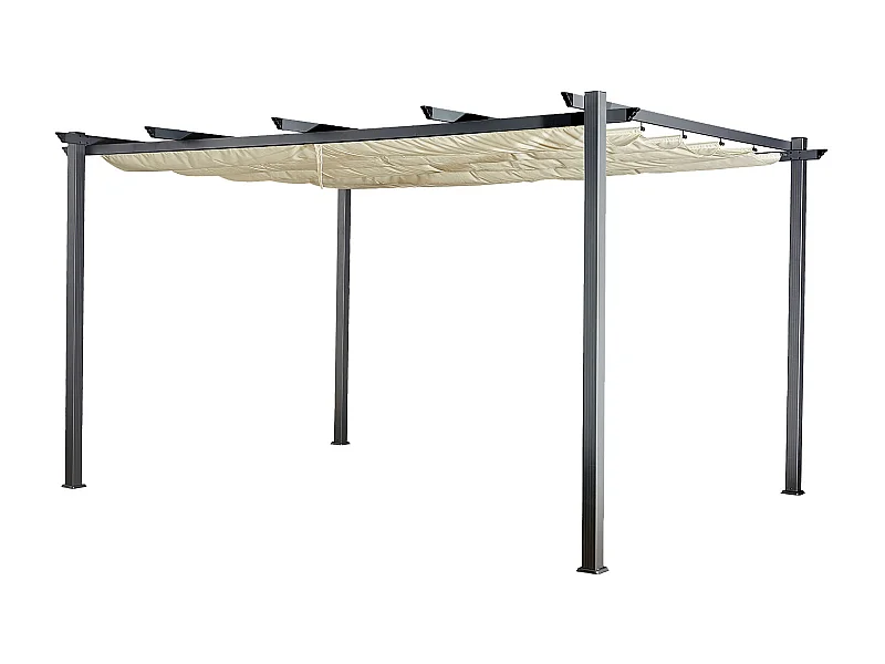 Vrijstaande pergola 3 × 4m CASSIS beige - aluminium structuur