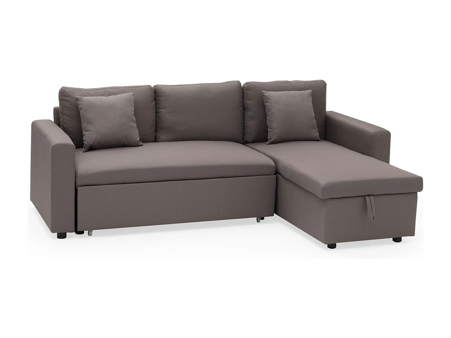 Canapé d'angle convertible CLARK 3 places taupe - HAPPY GARDEN