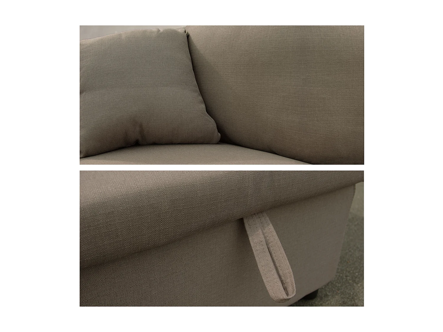 Canapé d'angle convertible CLARK 3 places taupe - HAPPY GARDEN