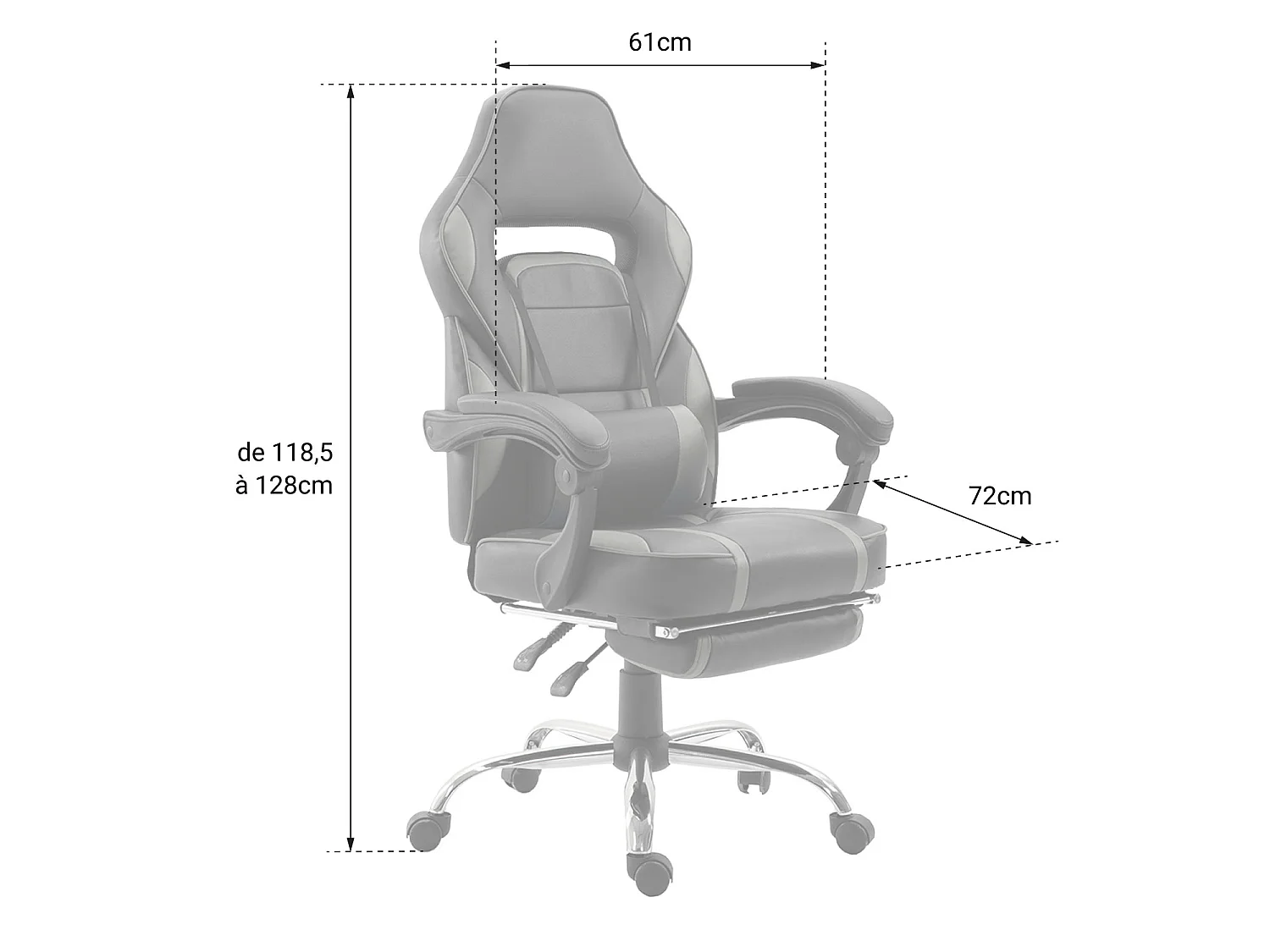 Silla gaming color negro y gris LINK