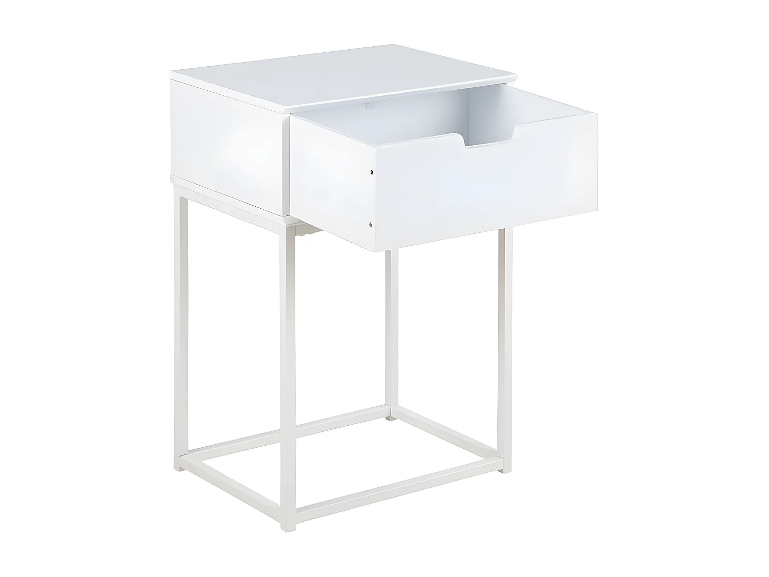 Espejito - Table de chevet 1 tiroir en bois - Blanc