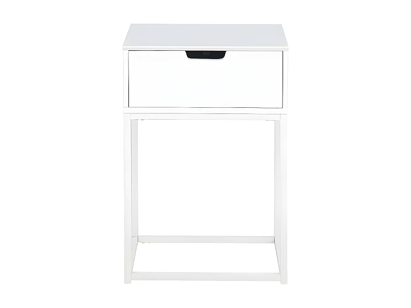 Espejito - Table de chevet 1 tiroir en bois - Blanc