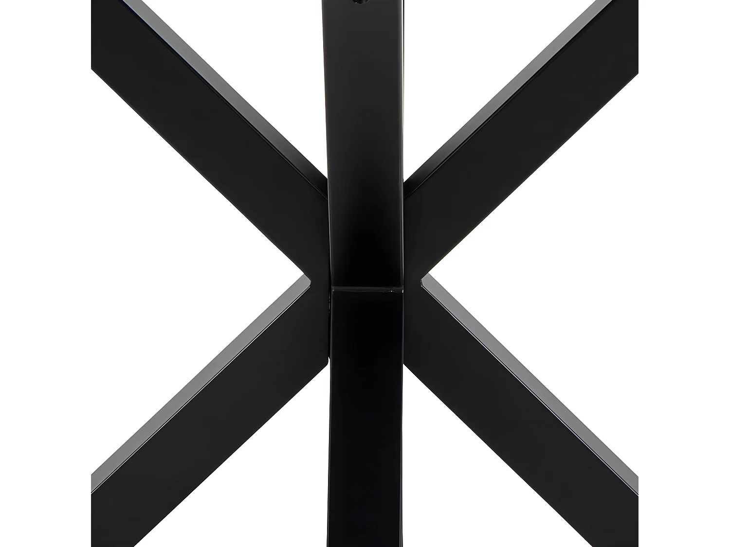 Eurame - Table à manger 4 personnes ronde en céramique et métal - Blanc