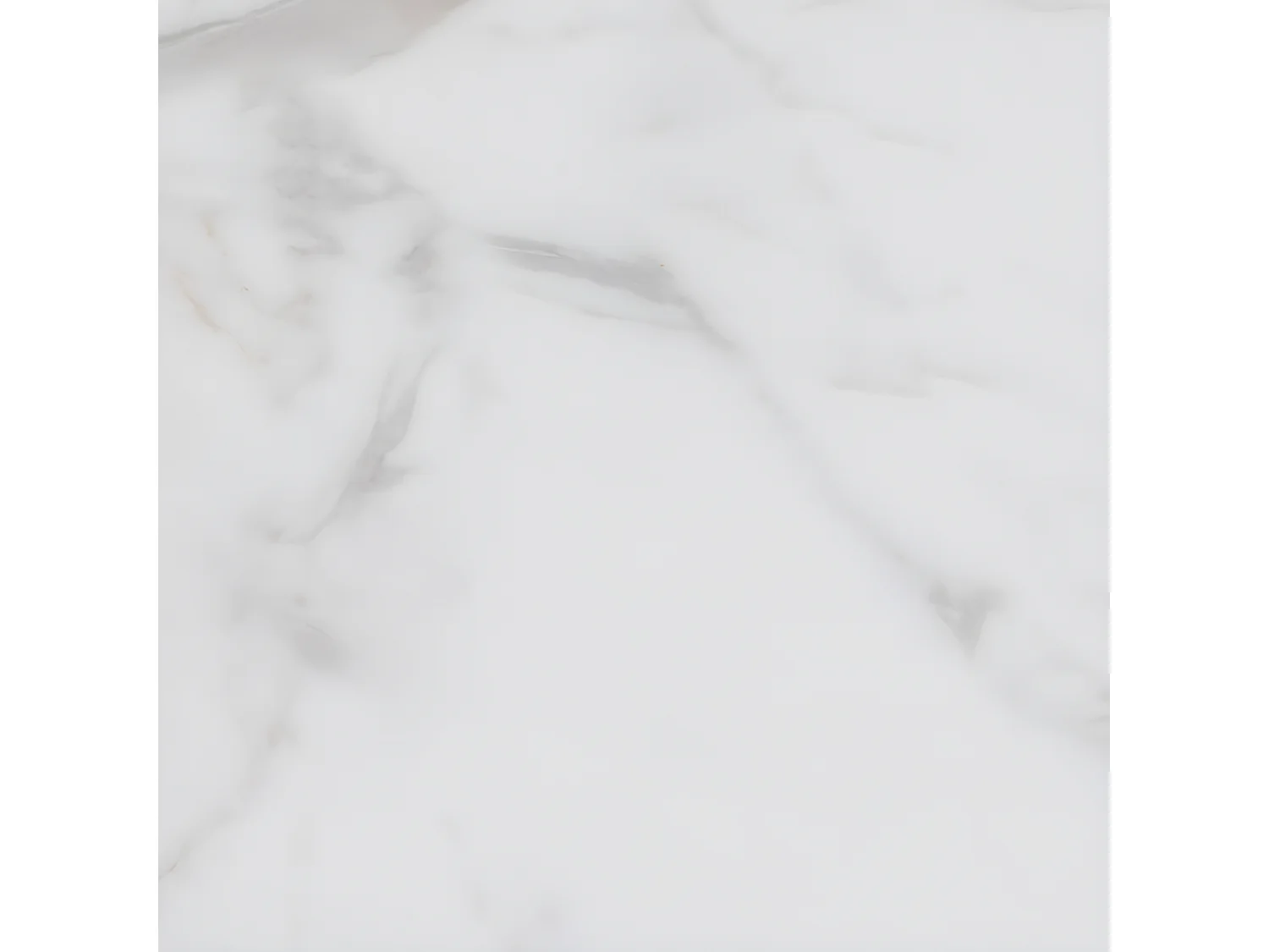 Eurame - Table à manger 4 personnes ronde en céramique et métal - Blanc