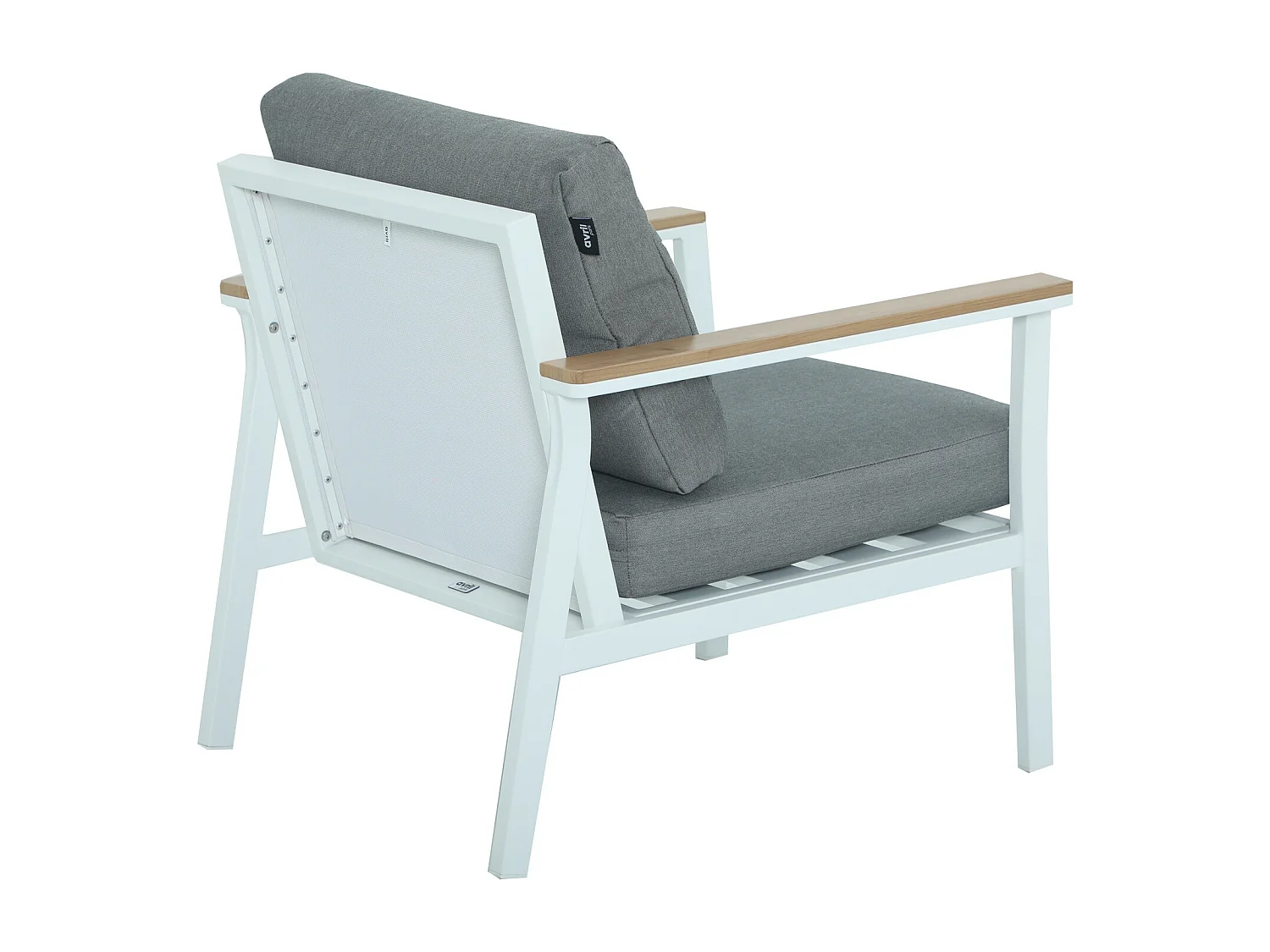 Salon de jardin en aluminium 5 places- blanc gris - extérieur - SOLEA