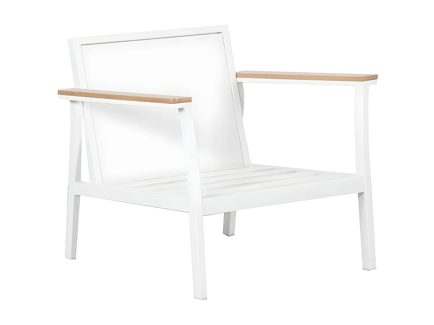 Salon de jardin en aluminium 5 places- blanc gris - extérieur - SOLEA