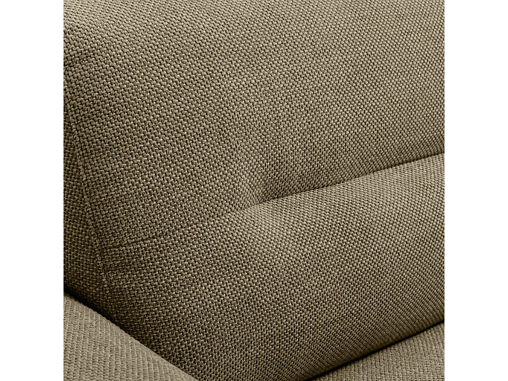 Stune - Canapé droit 4 places en tissu à accoudoirs larges - Vert kaki