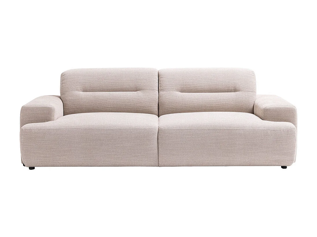 Stune - Canapé droit 4 places en tissu à accoudoirs larges - Beige