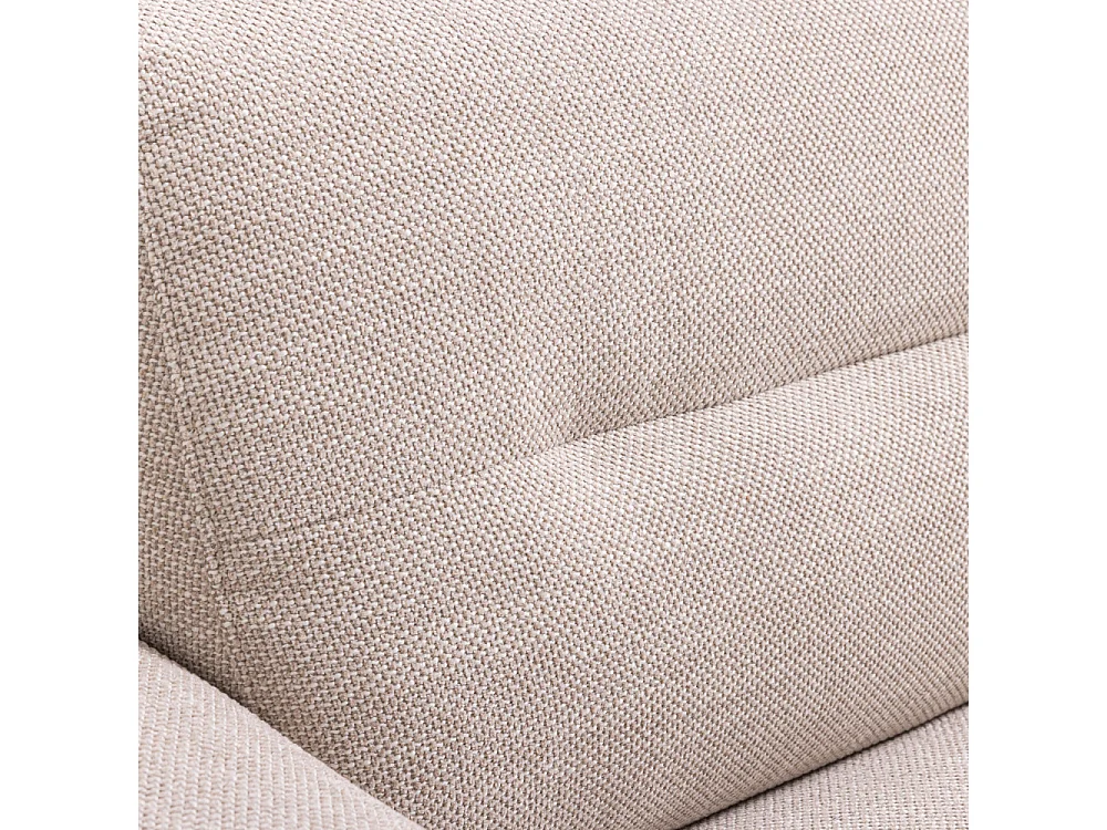 Stune - Canapé droit 4 places en tissu à accoudoirs larges - Beige