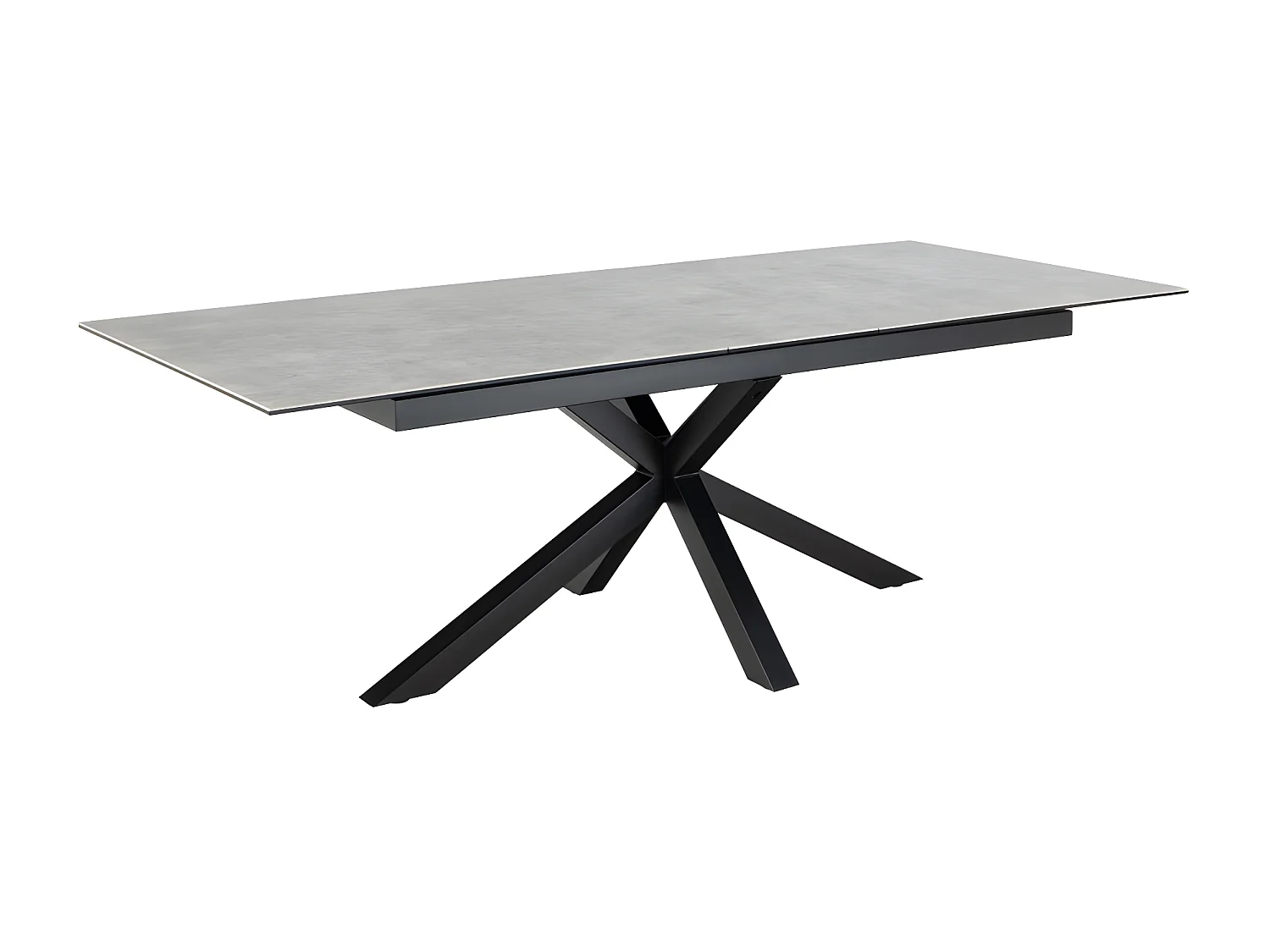 Eurame - Table à manger extensible 6 à 12 personnes en céramique et métal 200-240x100cm - Gris
