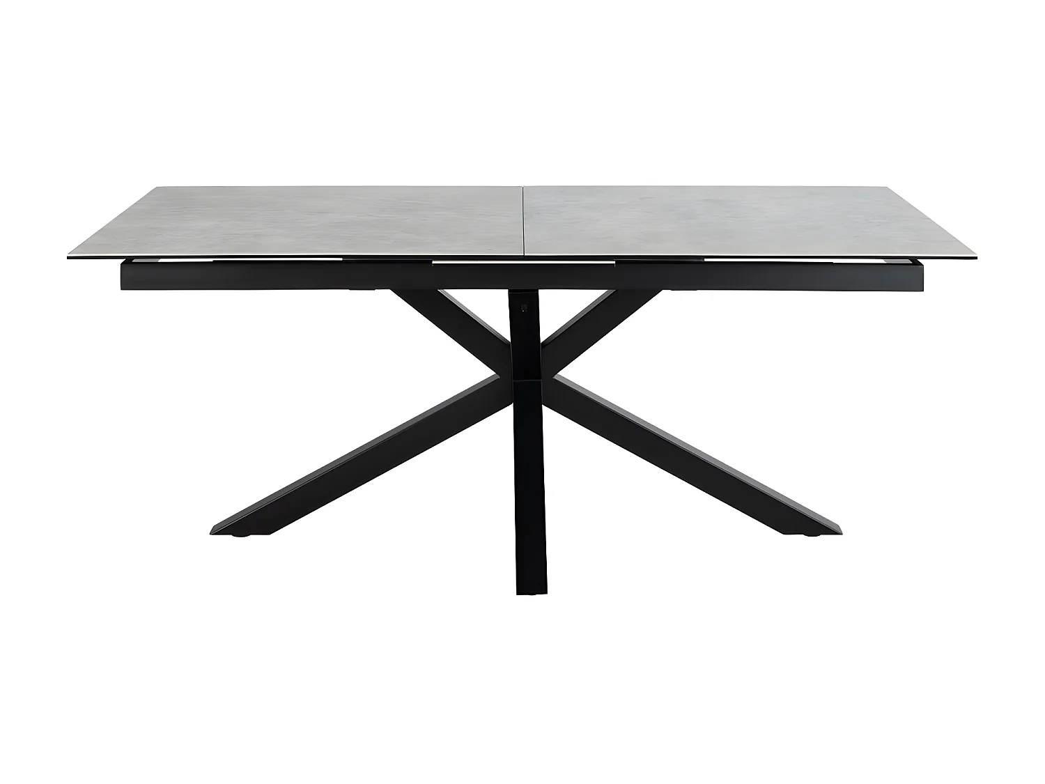 Eurame - Table à manger extensible 6 à 12 personnes en céramique et métal 200-240x100cm - Gris