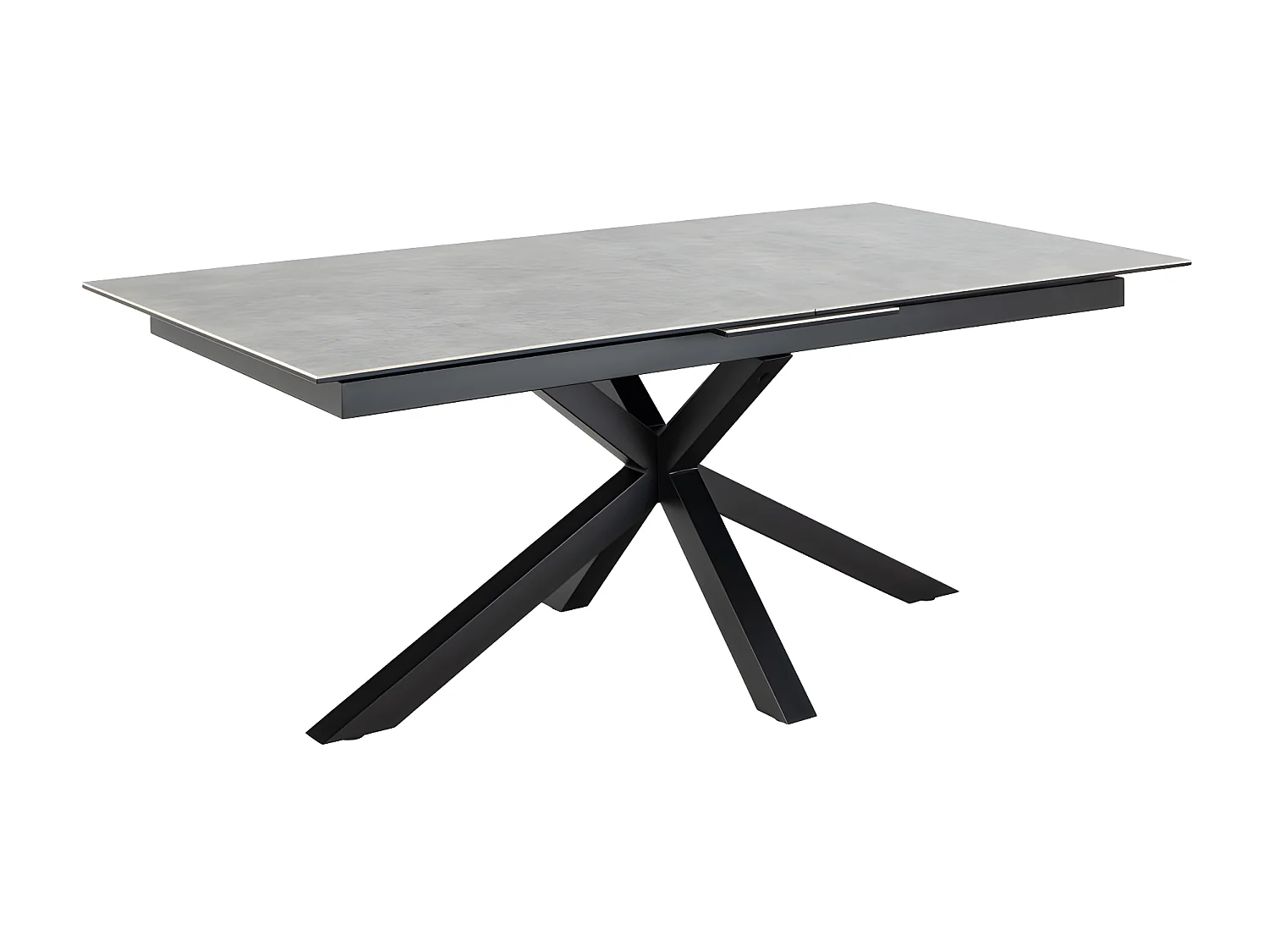 Eurame - Table à manger extensible 6 à 12 personnes en céramique et métal 200-240x100cm - Gris