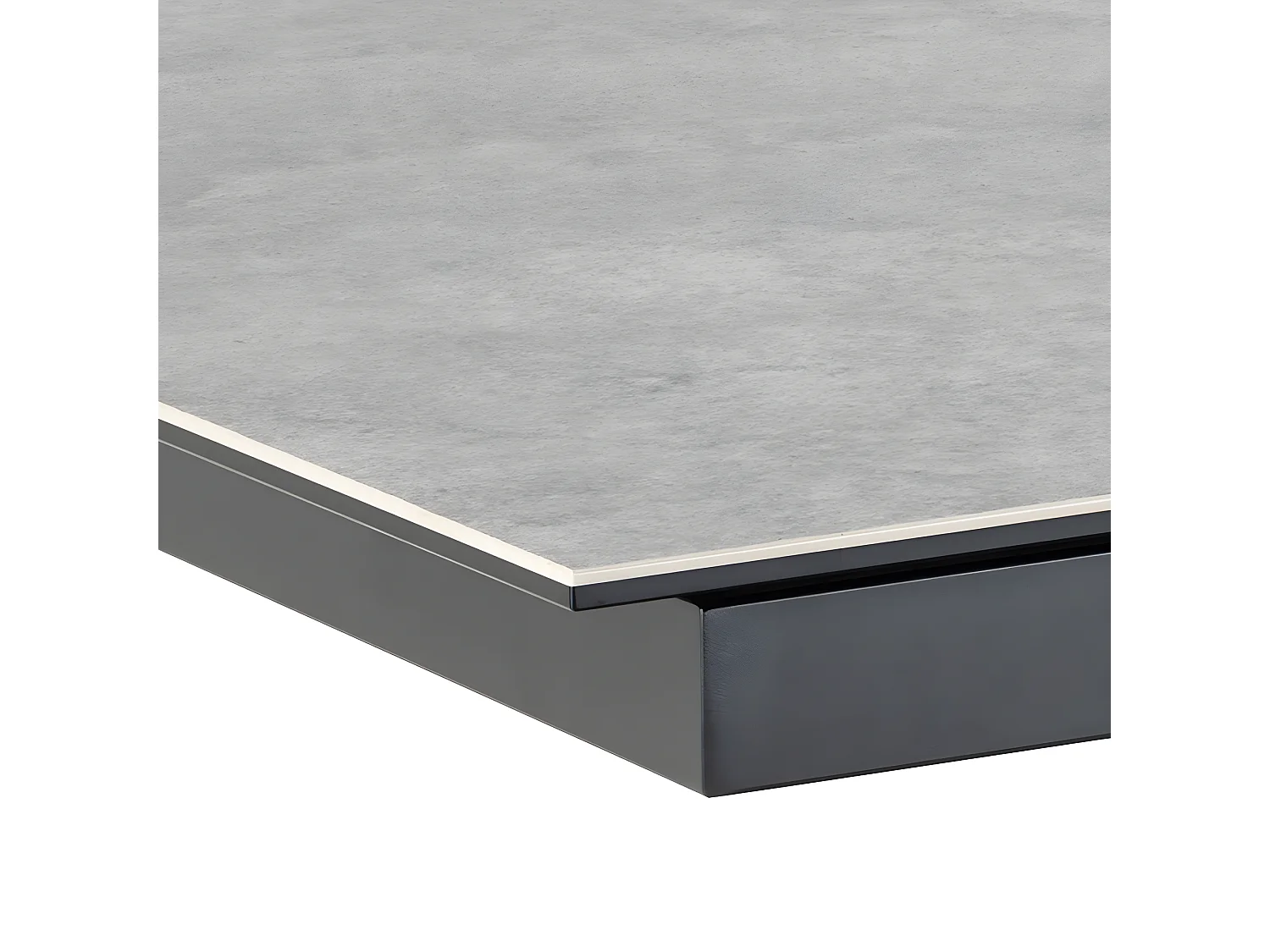 Eurame - Table à manger extensible 6 à 12 personnes en céramique et métal 200-240x100cm - Gris