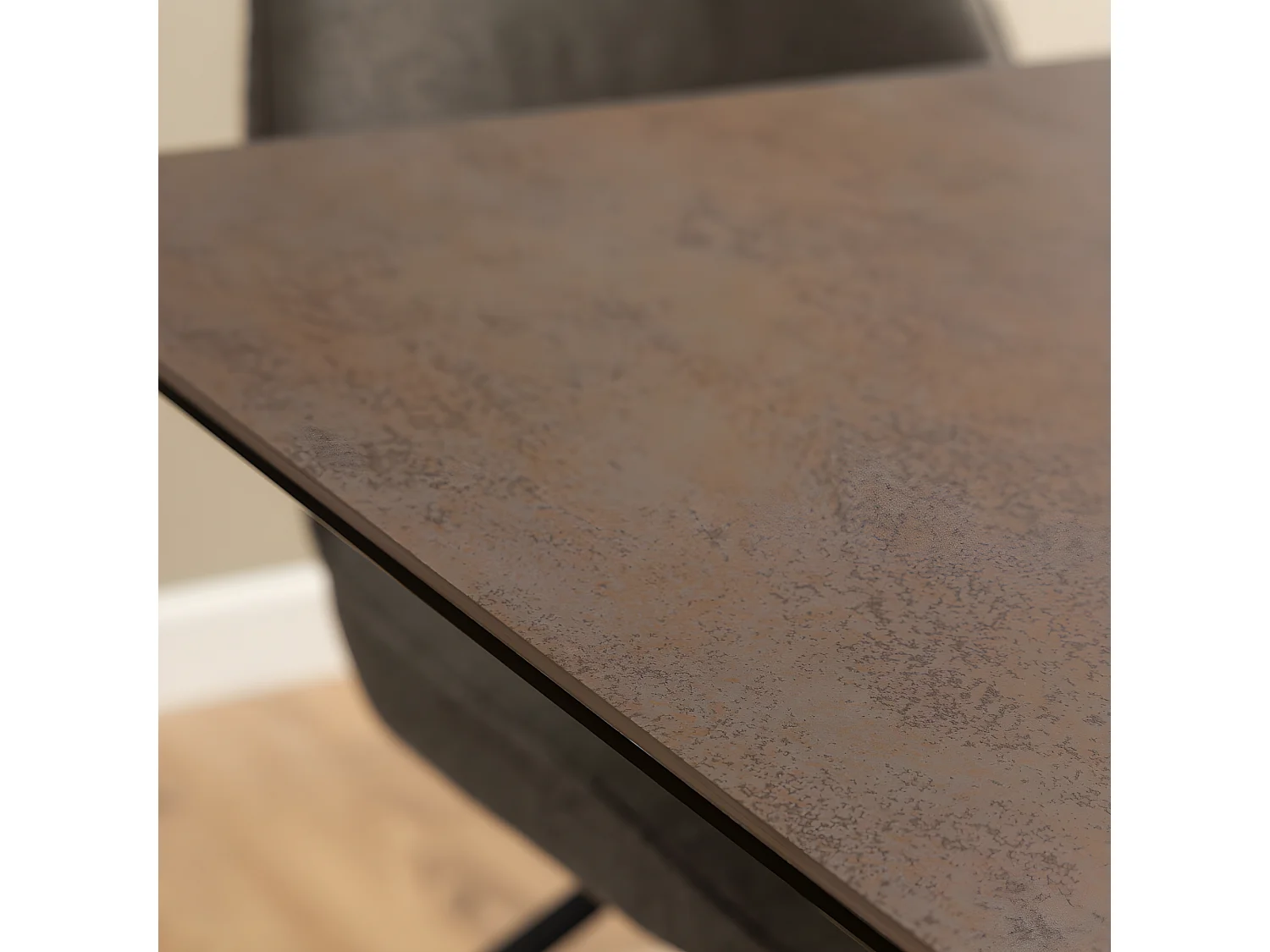 Eurame - Table à manger extensible 6 à 12 personnes en céramique et métal 200-240x100cm - Marron