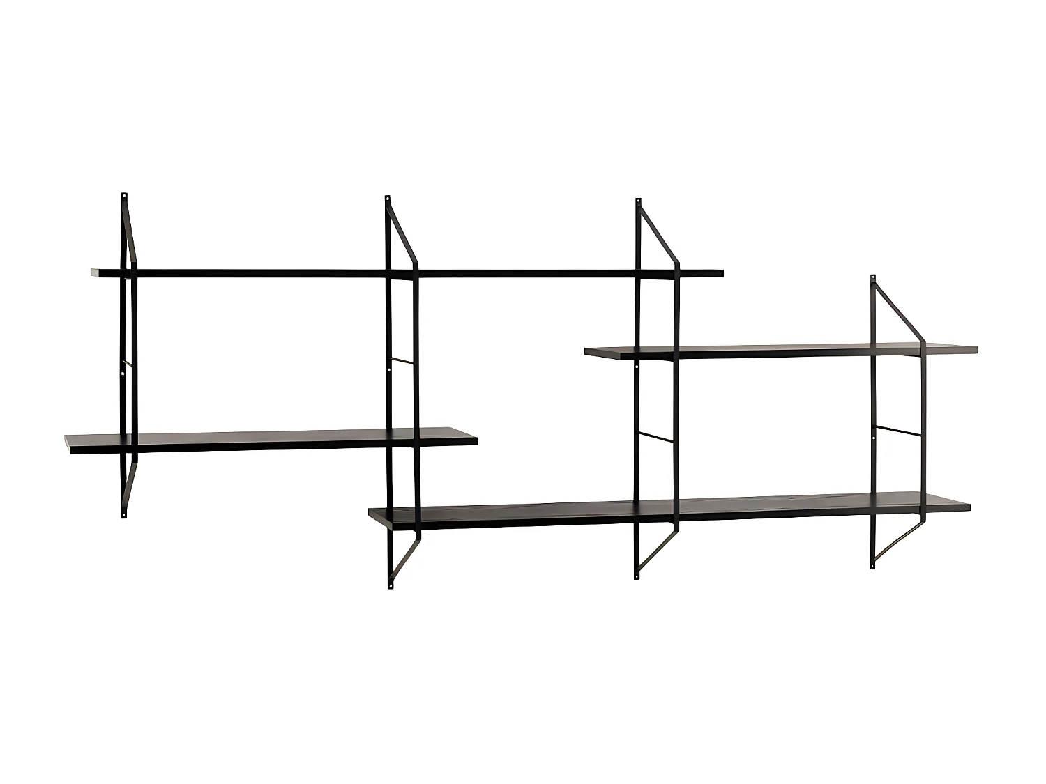 Tocro - Etagère murale en bois et métal L191cm - Noir