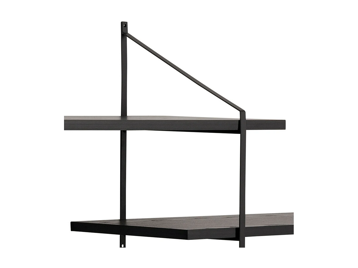 Tocro - Etagère murale en bois et métal L191cm - Noir
