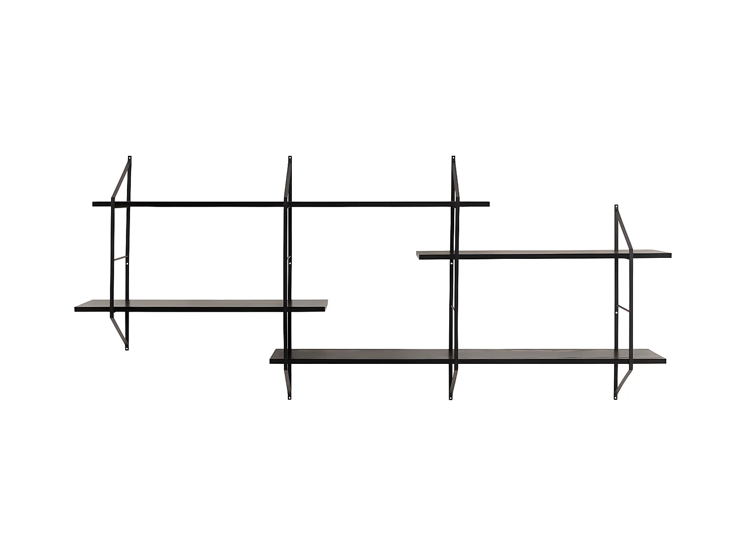 Tocro - Etagère murale en bois et métal L191cm - Noir