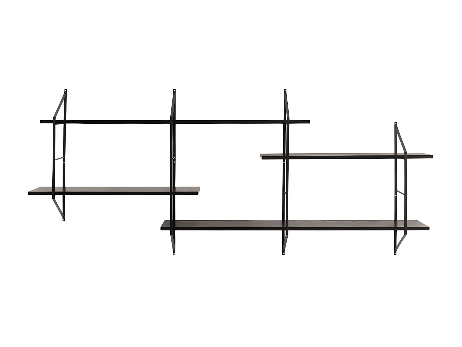 Tocro - Etagère murale en bois et métal L191cm - Noir