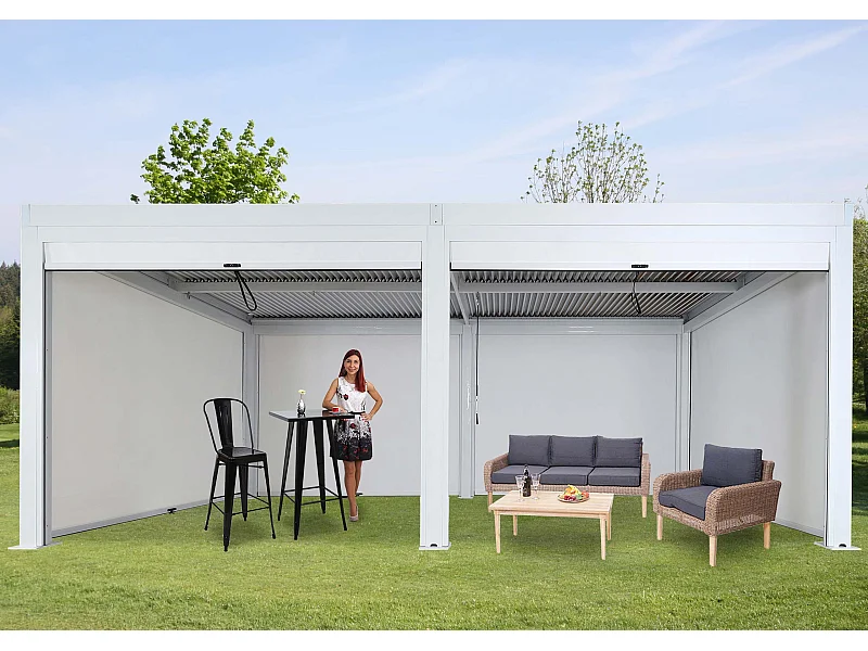 Pergola MCW-L46 ze ścianą boczną,  biały