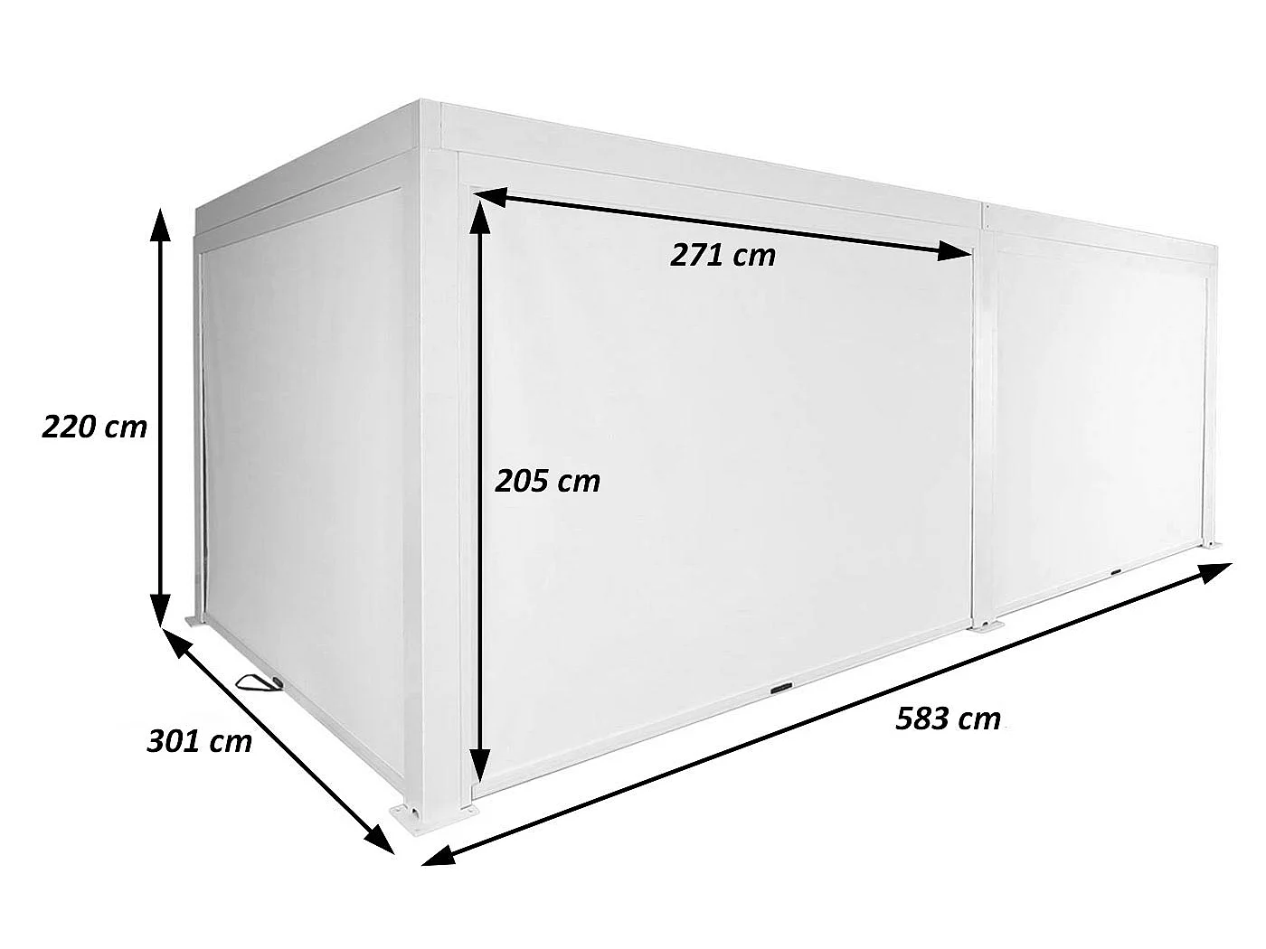 Pergola MCW-L46 mit Seitenwand, Weiß