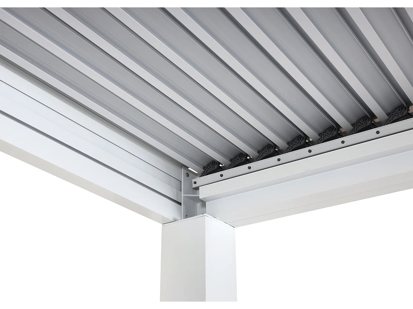 Pergola MCW-L46 mit Seitenwand, Weiß