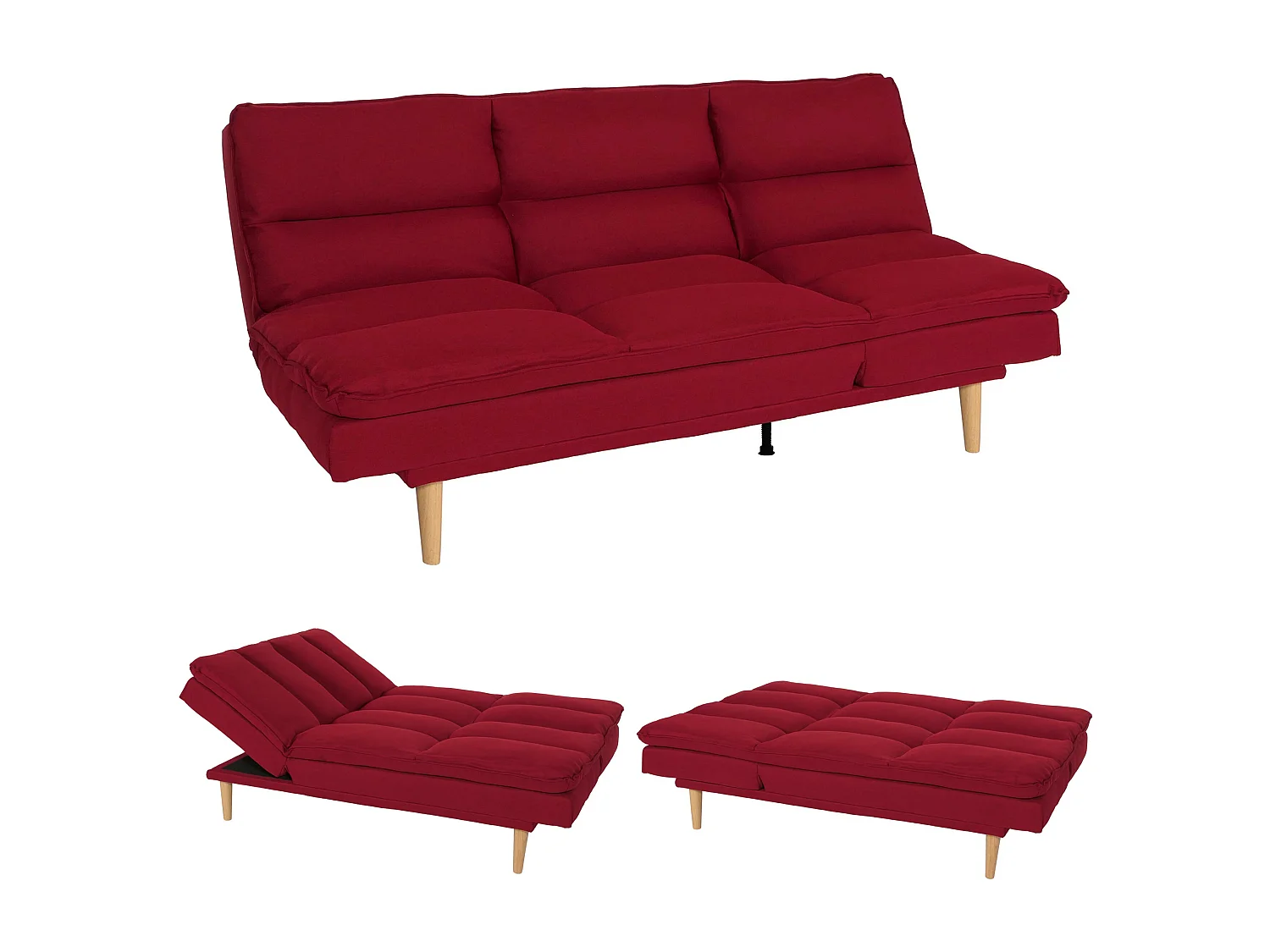 Schlafsofa MCW-M79, Stoff/Textil bordeaux