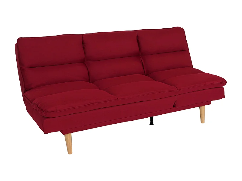 Divano letto sofà reclinabile schienale regolabile MCW-M79 tessuto bordeaux