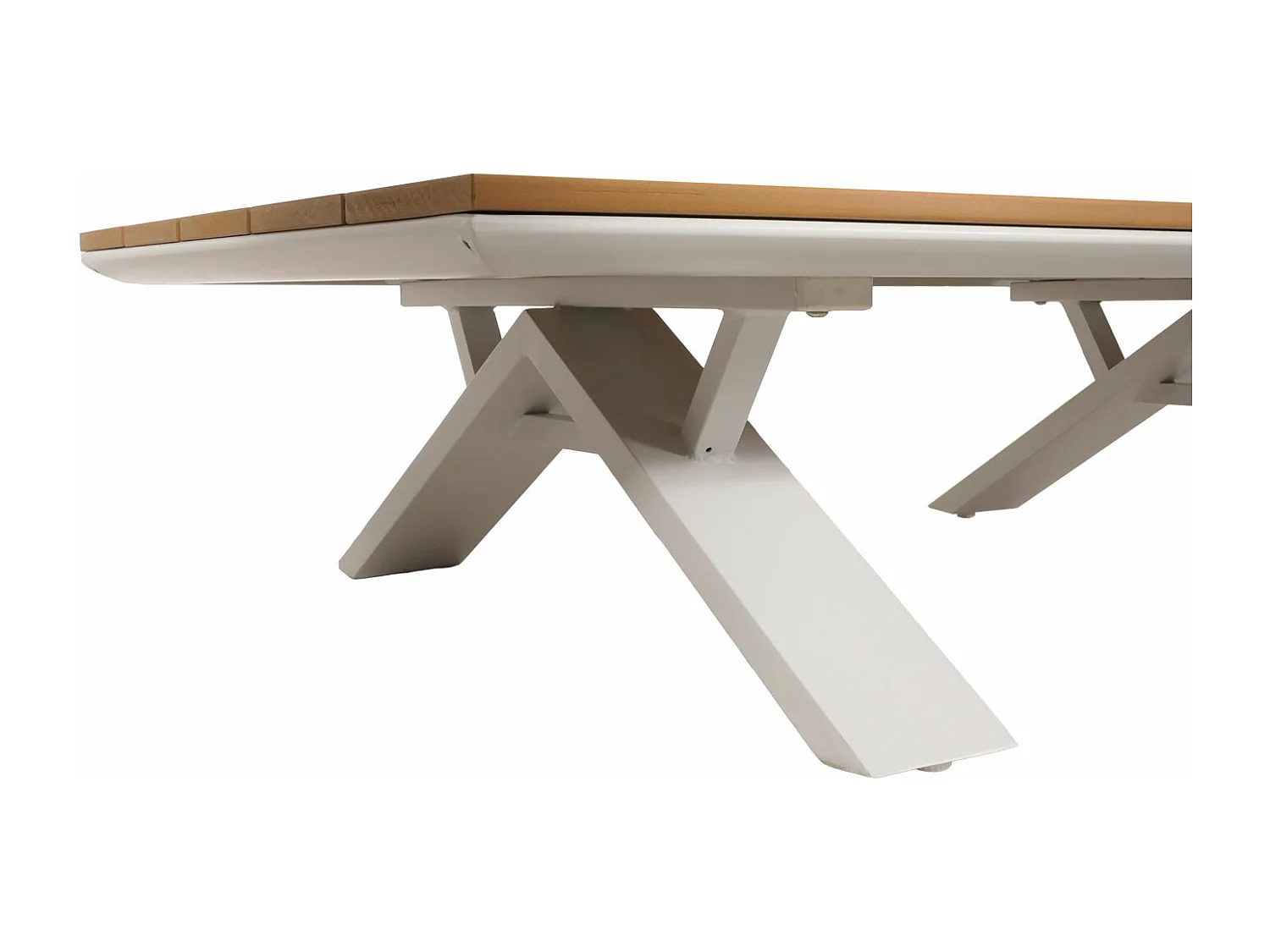 Garten-Garnitur MCW-M62, Gestell weiß, Polster hellgrau