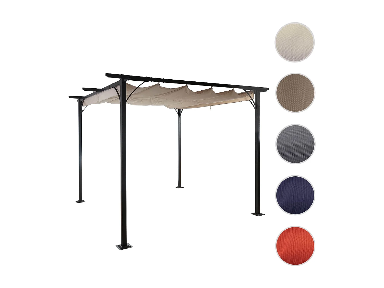 Pergola MCW-C42,  3,5 x 3,5 m, cremefarvet