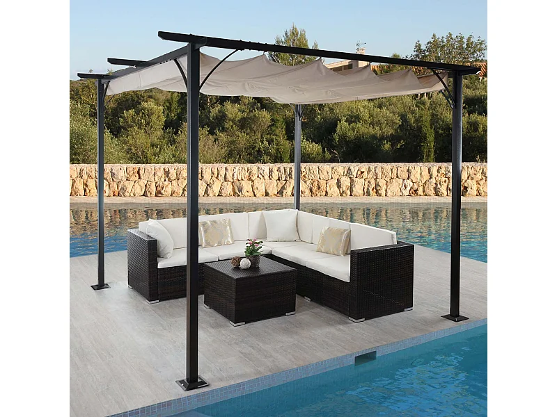 Pergola MCW-C42, 3,5x3,5m creme