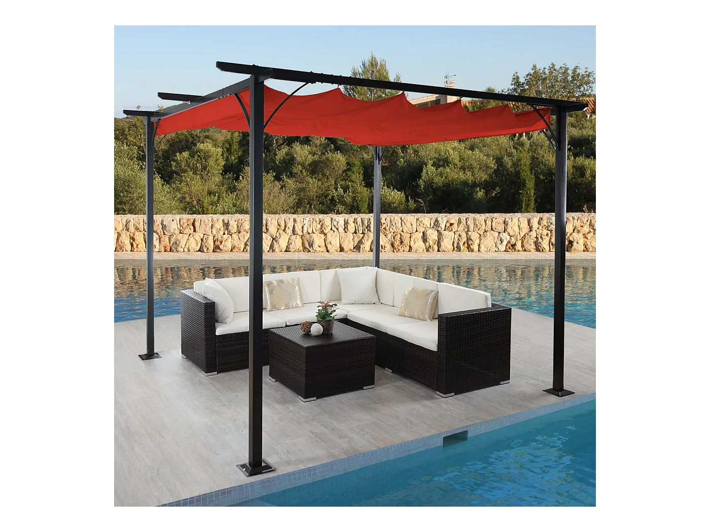 Pergola MCW-C42,  3.5x3.5m terakota