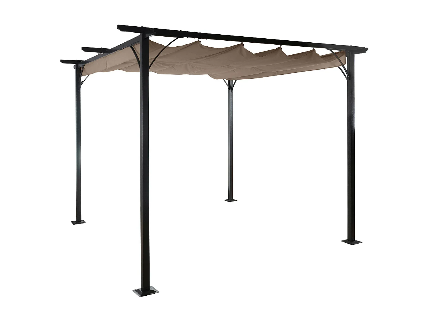Pergola MCW-C42,  3,5x3,5m taupe-bruin