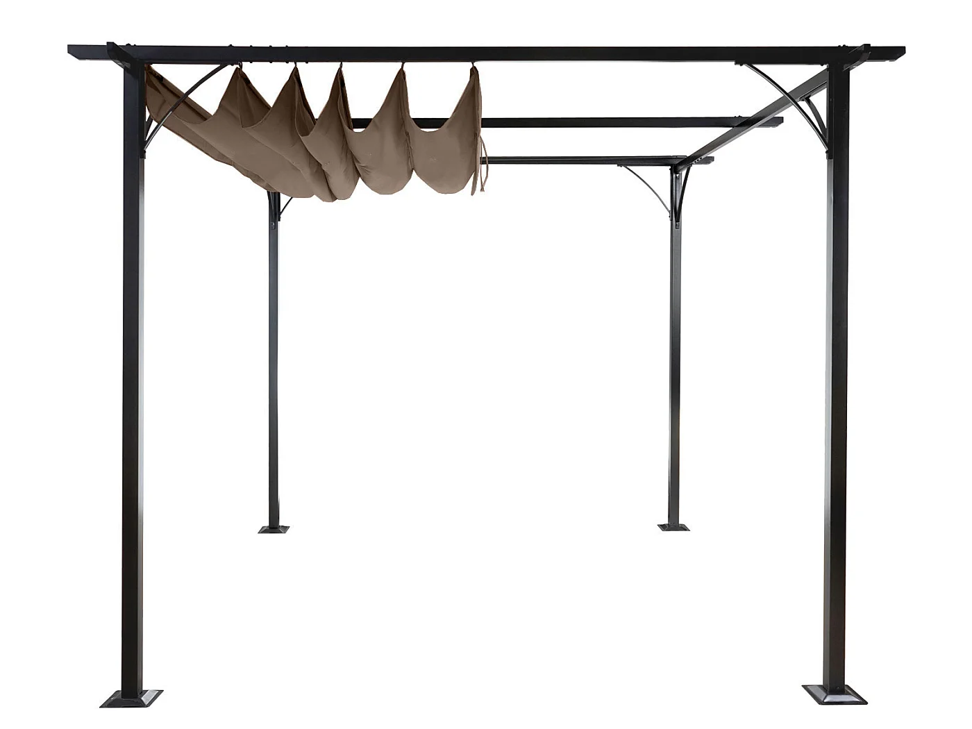 Pergola MCW-C42,  3,5 x 3,5 m, taupebrun