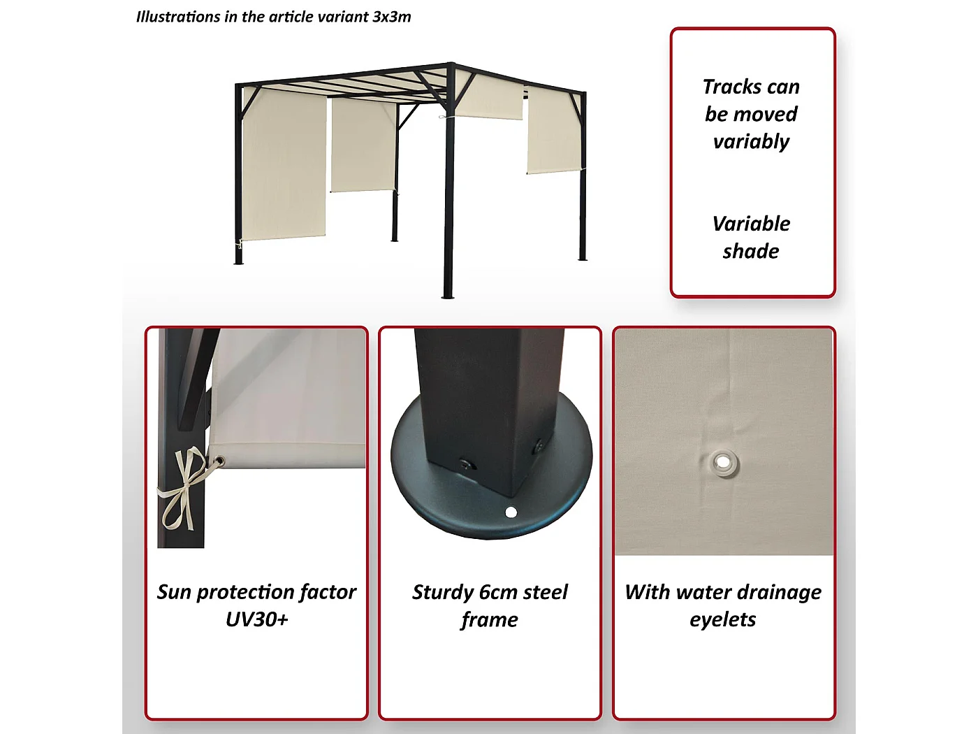 Pergola Beja,  4x3 m