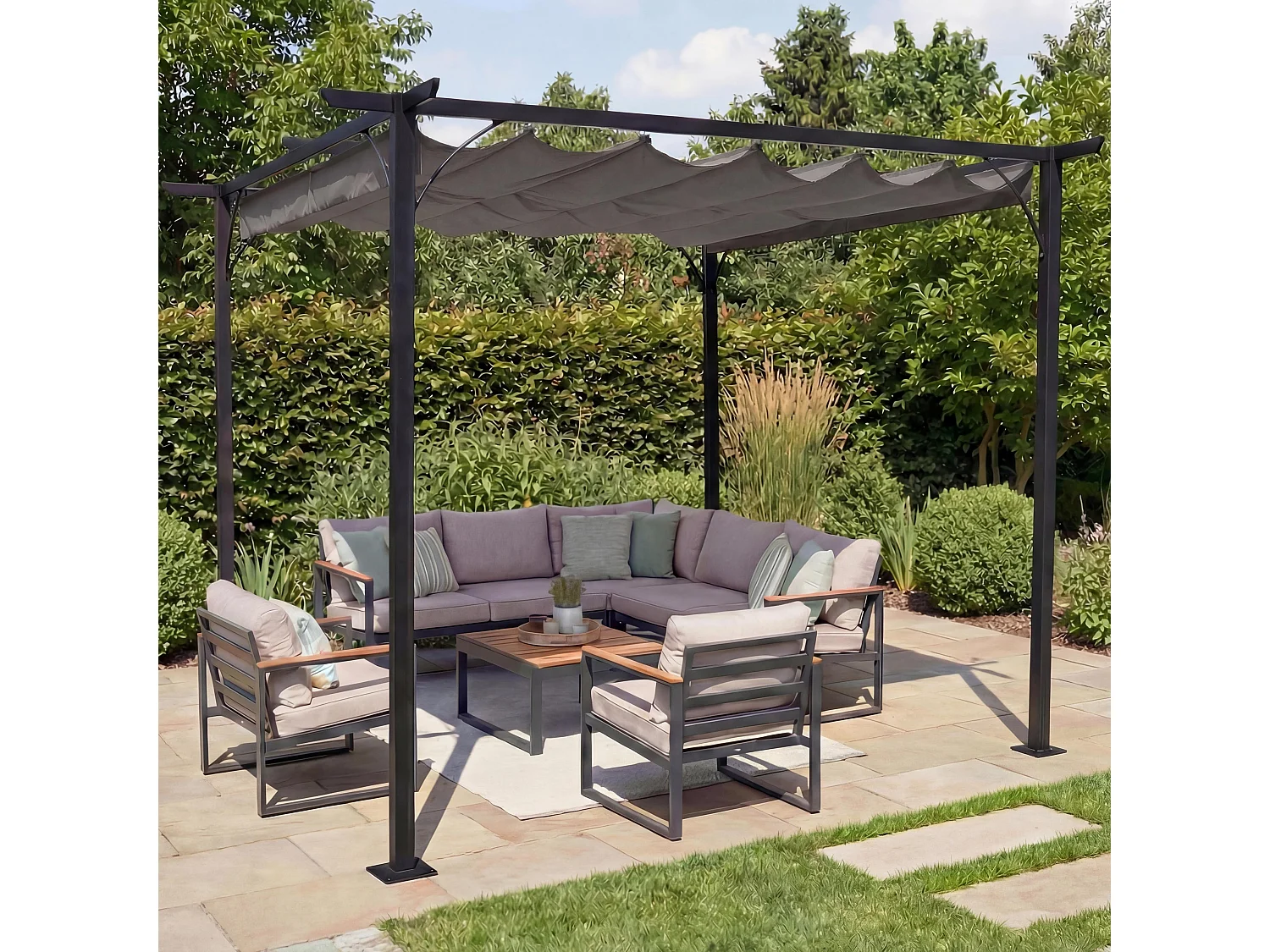 Pergola MCW-C42,  3,5x3,5m szary