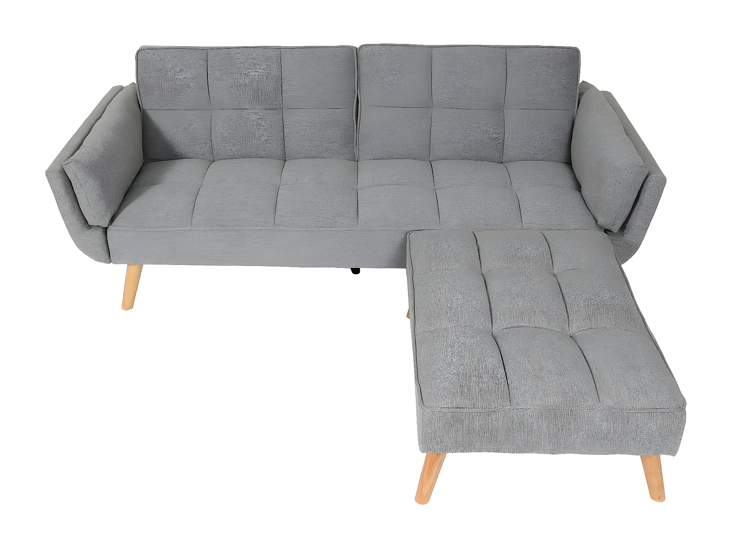 Slaapbank MCW-K18,  stof/textiel lichtgrijs