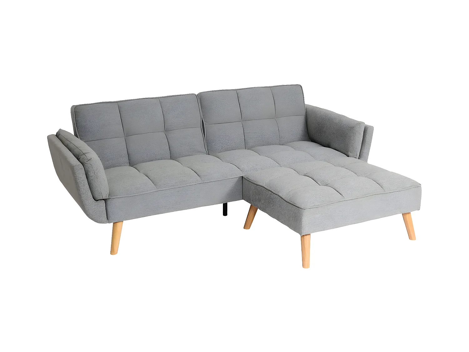 Slaapbank MCW-K18,  stof/textiel lichtgrijs