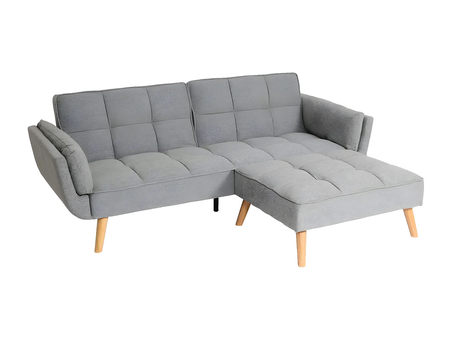 Slaapbank MCW-K18,  stof/textiel lichtgrijs