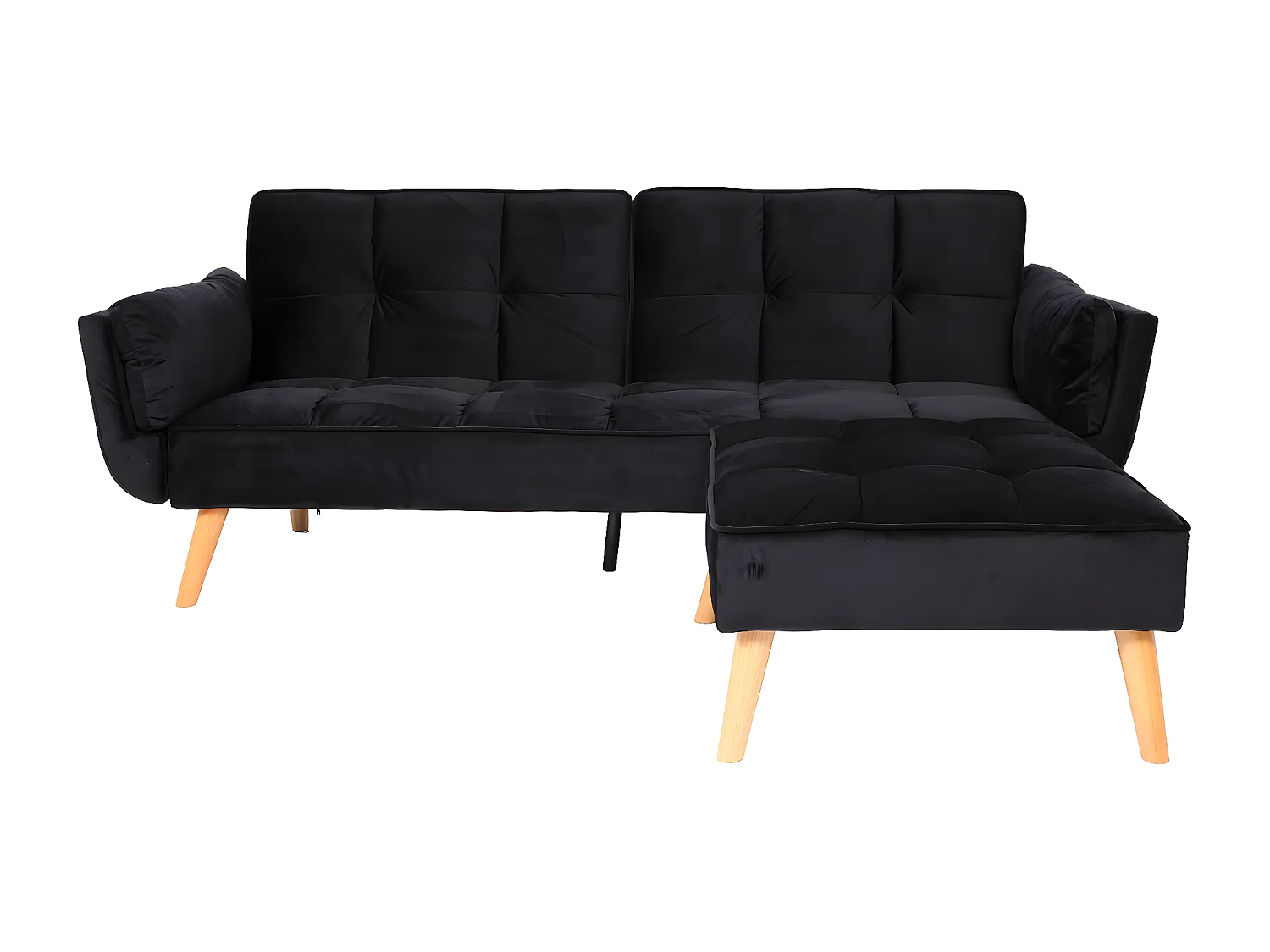 Slaapbank MCW-K18,  fluweel zwart