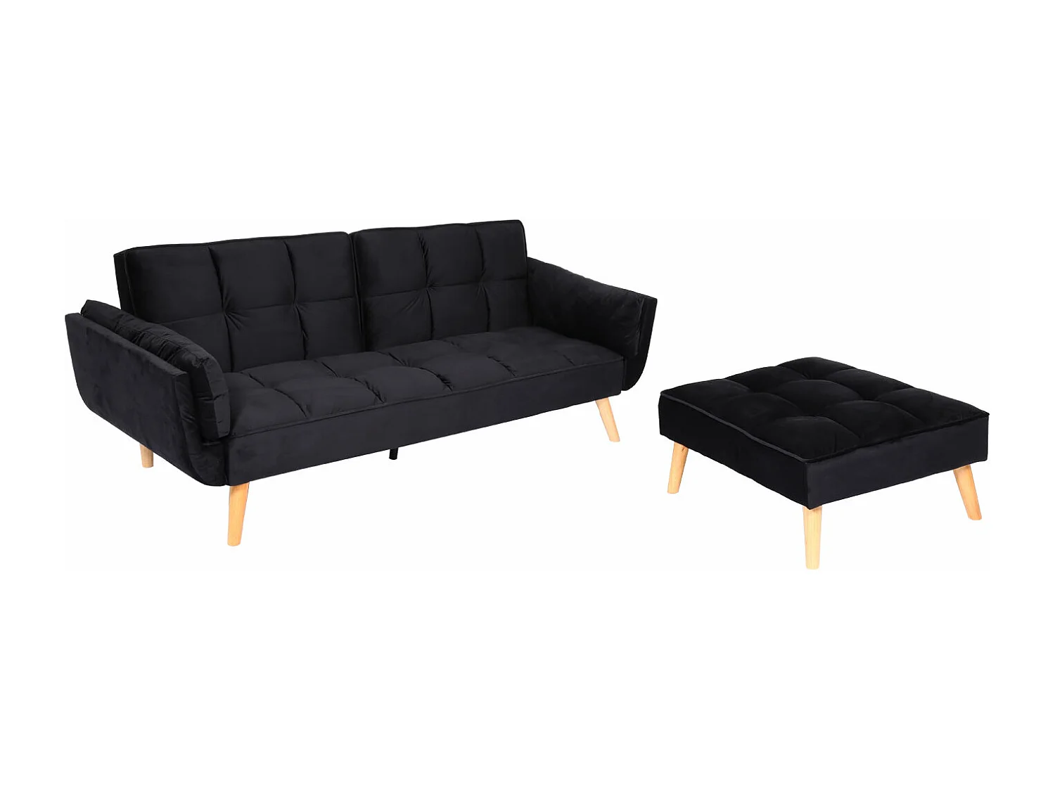 Slaapbank MCW-K18,  fluweel zwart