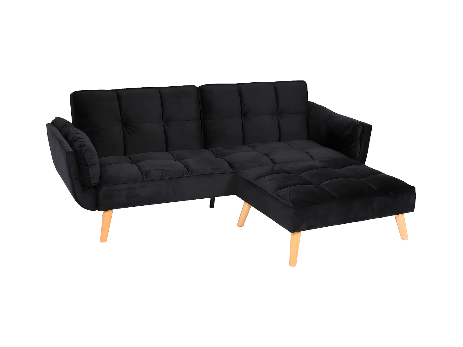 Slaapbank MCW-K18,  fluweel zwart